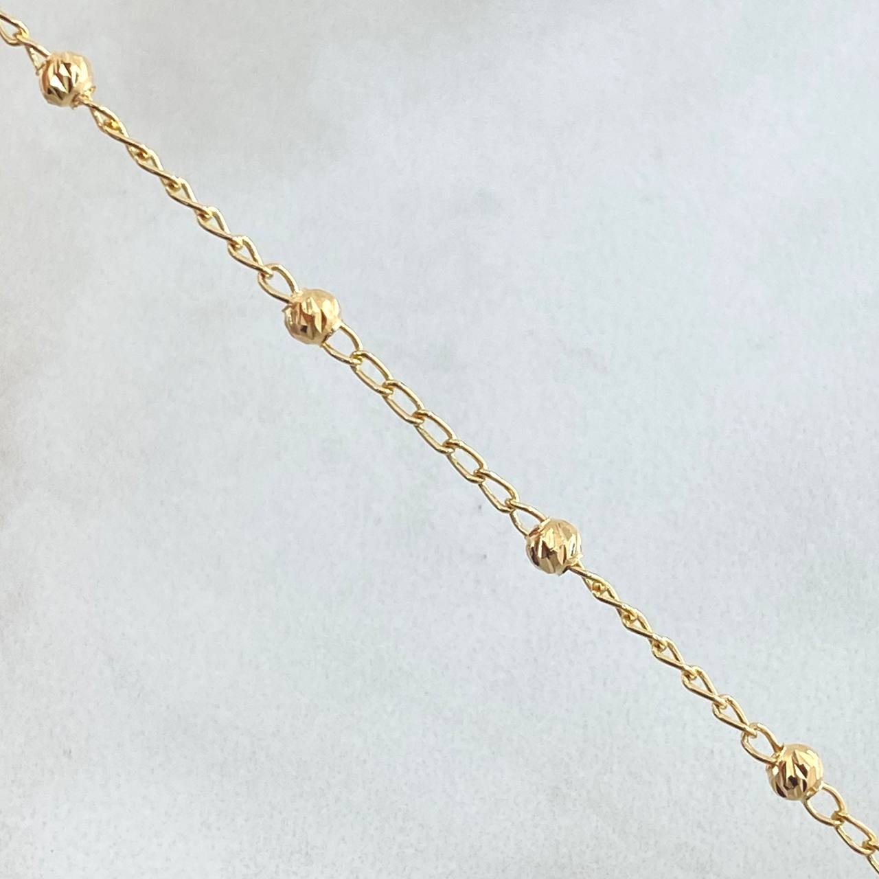 Pulso Denario Virgen Milagrosa Crúz 2.25gr / 17cm / Oro Amarillo 18K