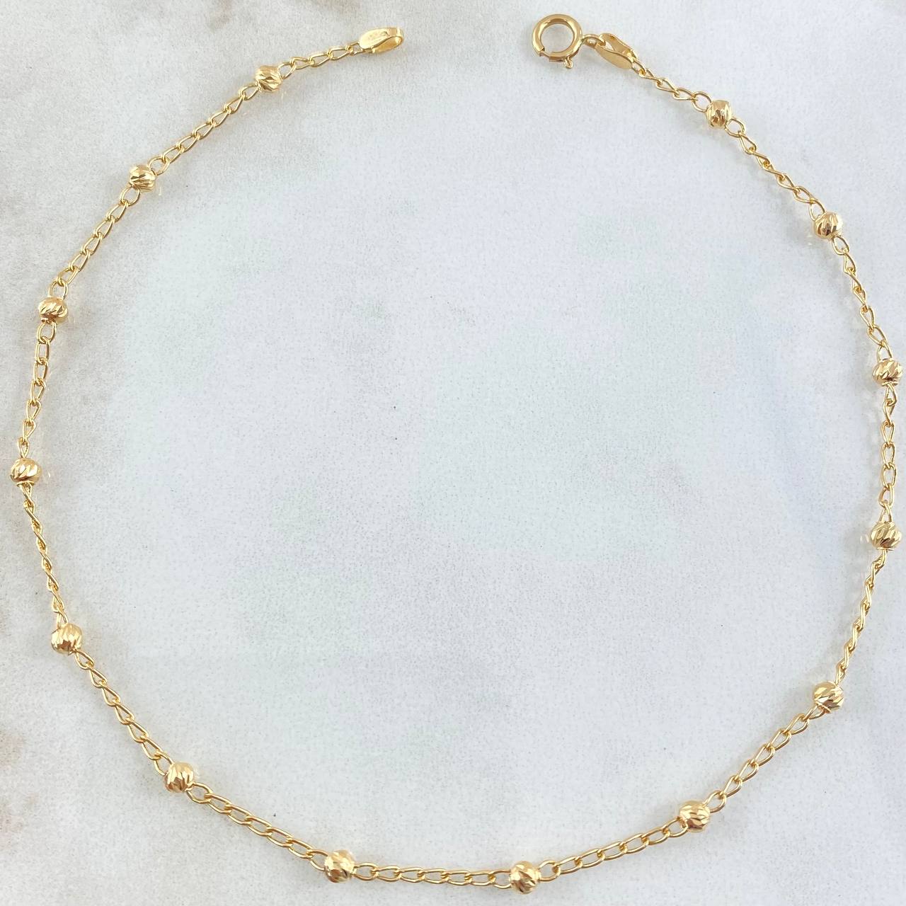 Tobillera Tipo Militar 2.4gr / 26cm / Oro Amarillo 18K