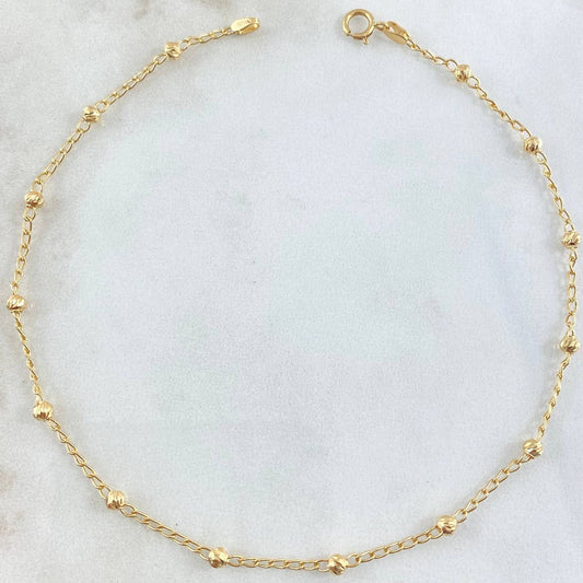 Tobillera Tipo Militar 2.4gr / 26cm / Oro Amarillo 18K