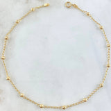 Tobillera Tipo Militar 2.4gr / 26cm / Oro Amarillo 18K