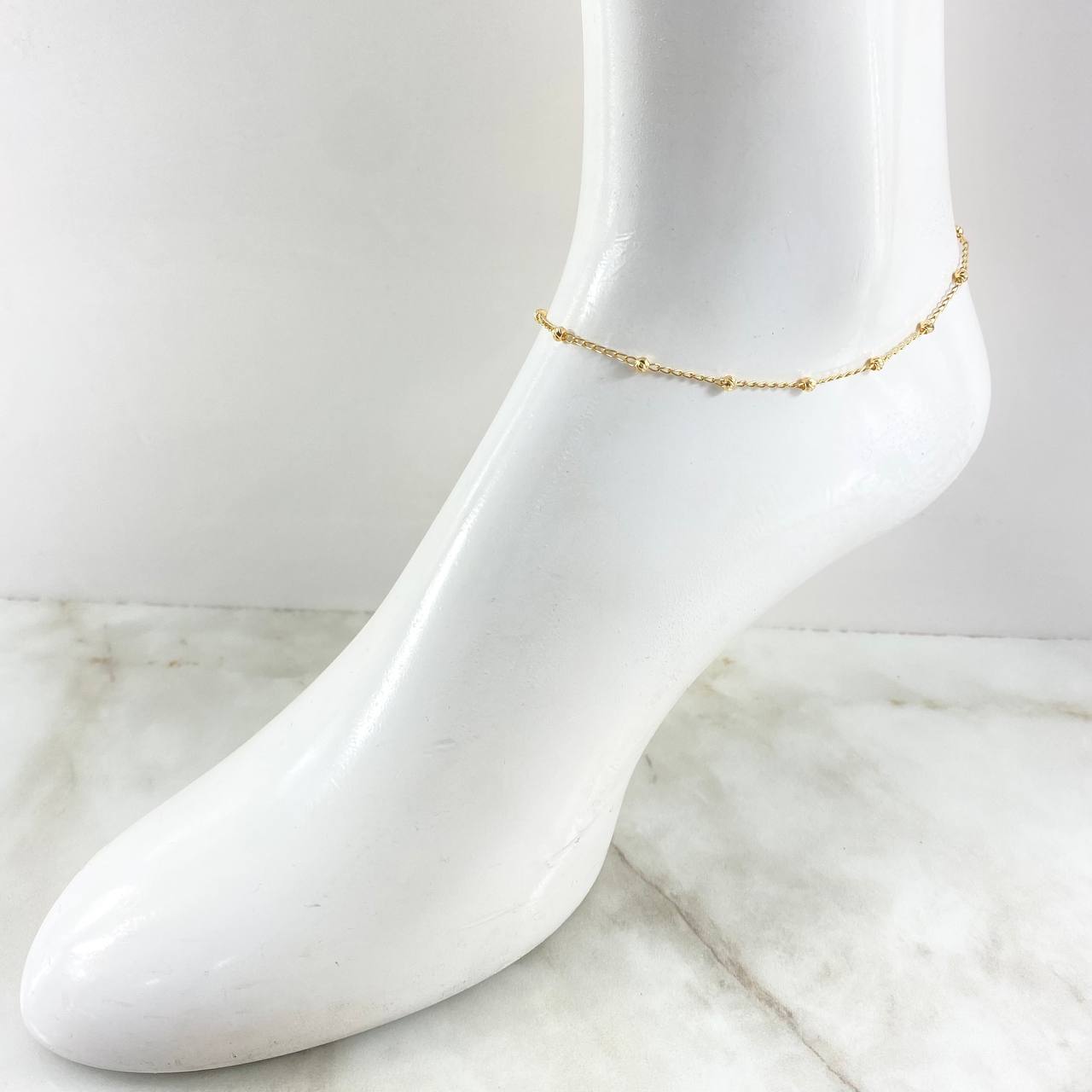 Tobillera Tipo Militar 2.4gr / 26cm / Oro Amarillo 18K