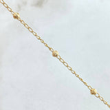 Tobillera Denario Virgen Milagrosa Crúz 2.7gr / 24.5cm / Oro Amarillo 18K