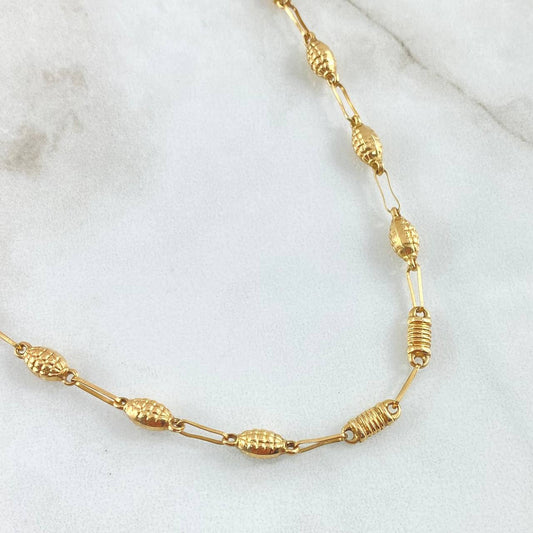 Cadena Rustica Granada 3x1 8.95gr / 60cm / Oro Amarillo 18K