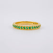 Anillo Tupido Corazones Esmeraldas 27pts 2.7g / T5 1/4 Oro Amarillo 18K
