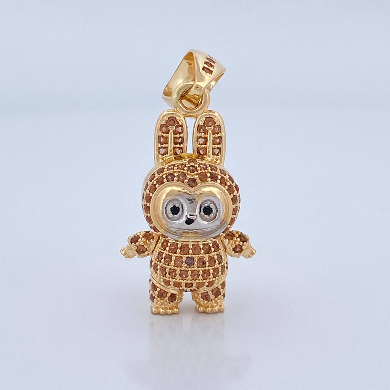 Dije Conejo Sonriente 6.3gr / 3.5cm / Dos Oros Amarillo Blanco 18K &