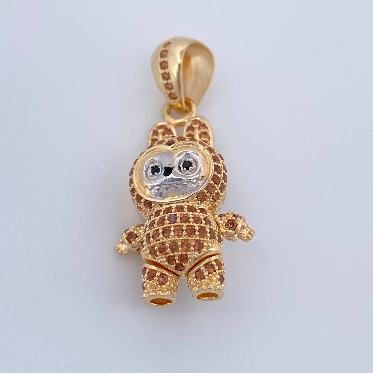 Dije Conejo Sonriente 6.3gr / 3.5cm / Dos Oros Amarillo Blanco 18K &