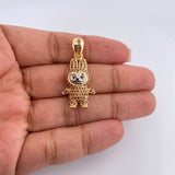 Dije Conejo Sonriente 6.3gr / 3.5cm / Dos Oros Amarillo Blanco 18K &