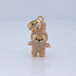 Dije Conejo Sonriente 6.15gr / 3.5cm / Dos Oros Amarillo Blanco 18K &