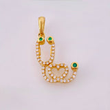 Dije Estetoscopio 2.3gr / 2.8cm / Circones Blancos Verdes Oro Amarillo 18K