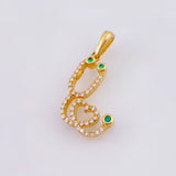 Dije Estetoscopio 2.3gr / 2.8cm / Circones Blancos Verdes Oro Amarillo 18K