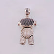 Dije Astronauta 11.25gr / 3.8cm / Circones Blancos-Negros Oro Blanco *