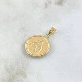 Dije Sagrado Corazón De Jesus - Virgen del Carmen 2.2gr / 3cm / Circulo Mate Troquelado Oro Amarillo 18K