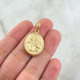 Dije Virgen del Carmen 1.05gr / 2.4cm / Ovalo Cargador Liso Oro Amarillo 18K *