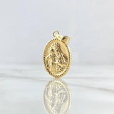 Dije Virgen del Carmen 1.95gr / 3.2cm / Ovalo Bordeado Oro Amarillo 18K