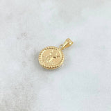 Dije Divino Niño 0.7gr / 2cm / Circulo Bordeado Oro Amarillo 18K