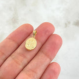 Dije San José 0.65gr / 2cm / Ovalo Cargador Liso Oro Amarillo 18K