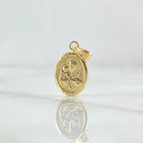 Dije San José 0.7gr / 2cm / Ovalo Cargador Liso Oro Amarillo 18K
