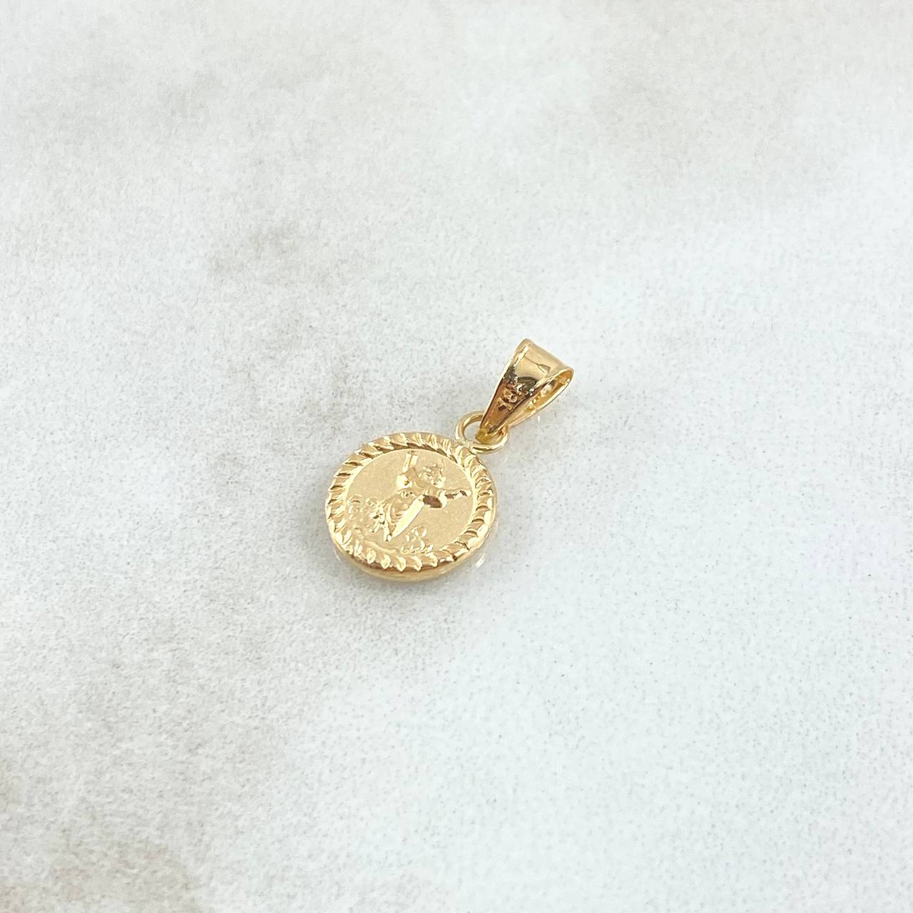 Dije Divino Niño 0.45gr / 1.5cm / Circulo Bordeado Oro Amarillo 18K