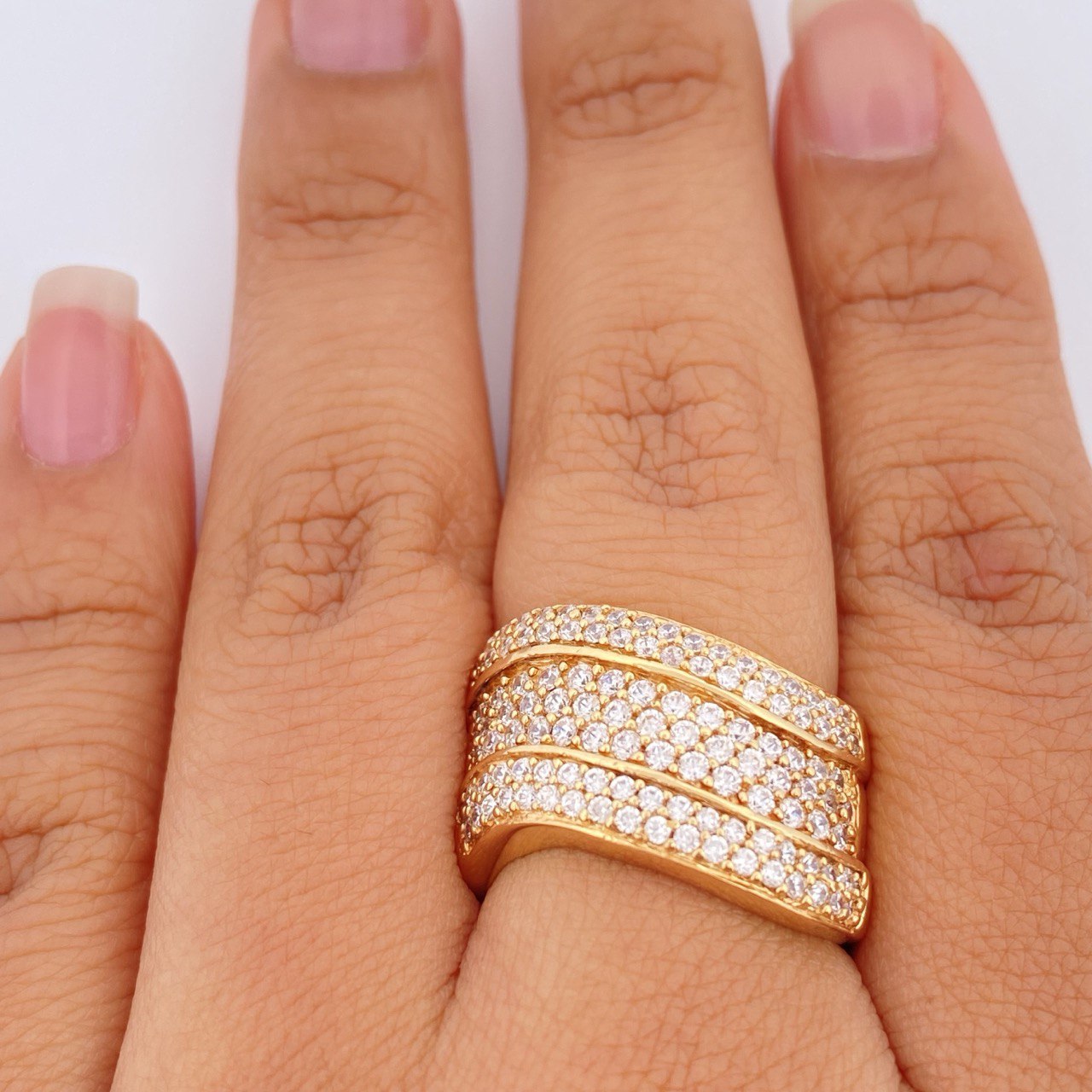 Anillo Triple Banda 7.95gr / T7 1/2 / Oro Amarillo 18K %