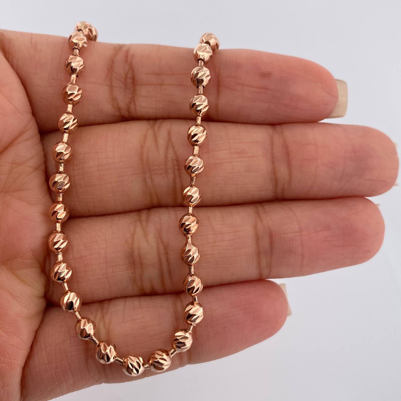 Cadena Militar 24.35gr / 60.5cm / 4mm Oro Rosa 18K %