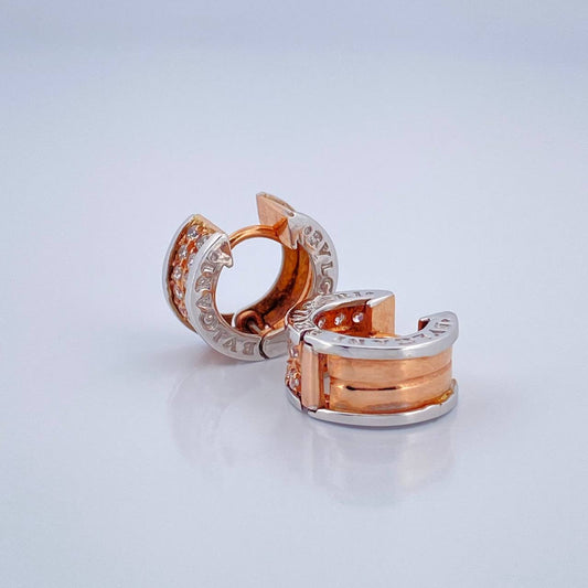 Candongas BV 5.6gr / 1cm / 6.45mm Dos Oros Blanco Rosa 18K %