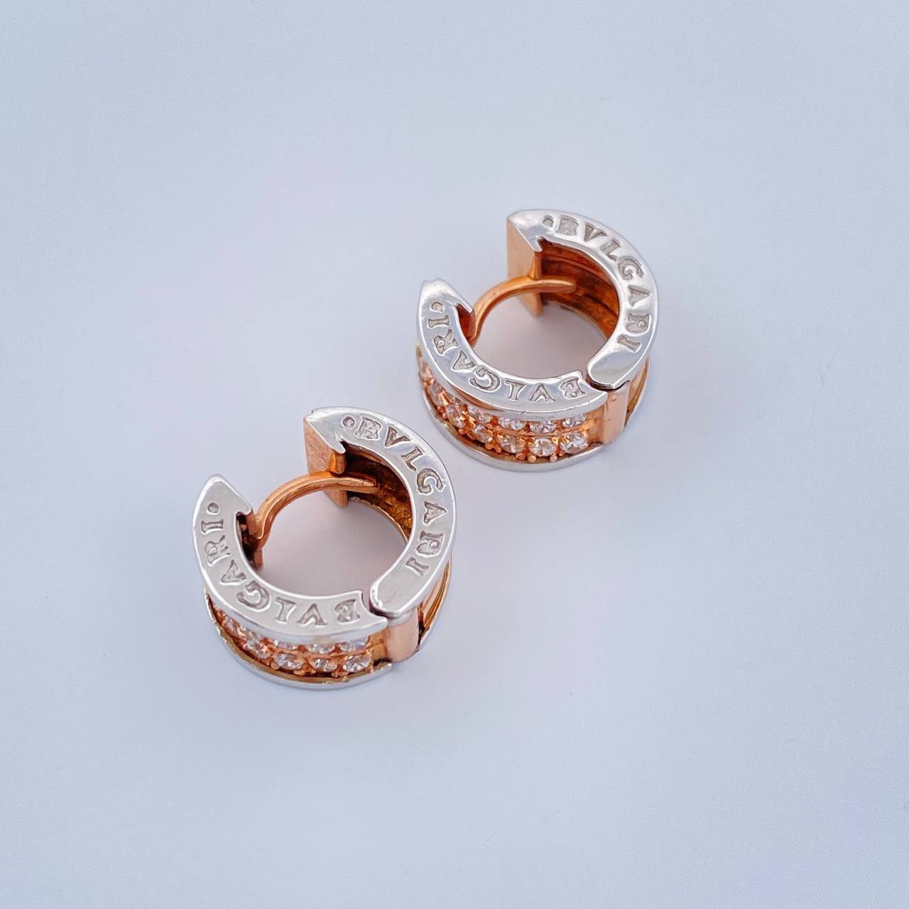 Candongas BV 5.6gr / 1cm / 6.45mm Dos Oros Blanco Rosa 18K %