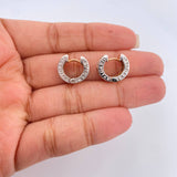 Candongas BV 5.6gr / 1cm / 6.45mm Dos Oros Blanco Rosa 18K %