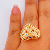 Anillo Corazon Filigrama 6gr / T7 1/2 / Oro Amarillo 18K %