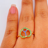 Anillo Signo Paz 2.2gr / T7 3/4 / Oro Amarillo 18K %