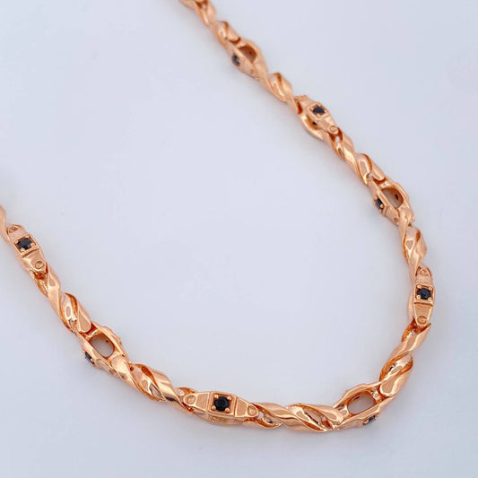Cadena Dubai Trenzada 45.05gr / 61cm / 5mm Oro Rosa 18K %