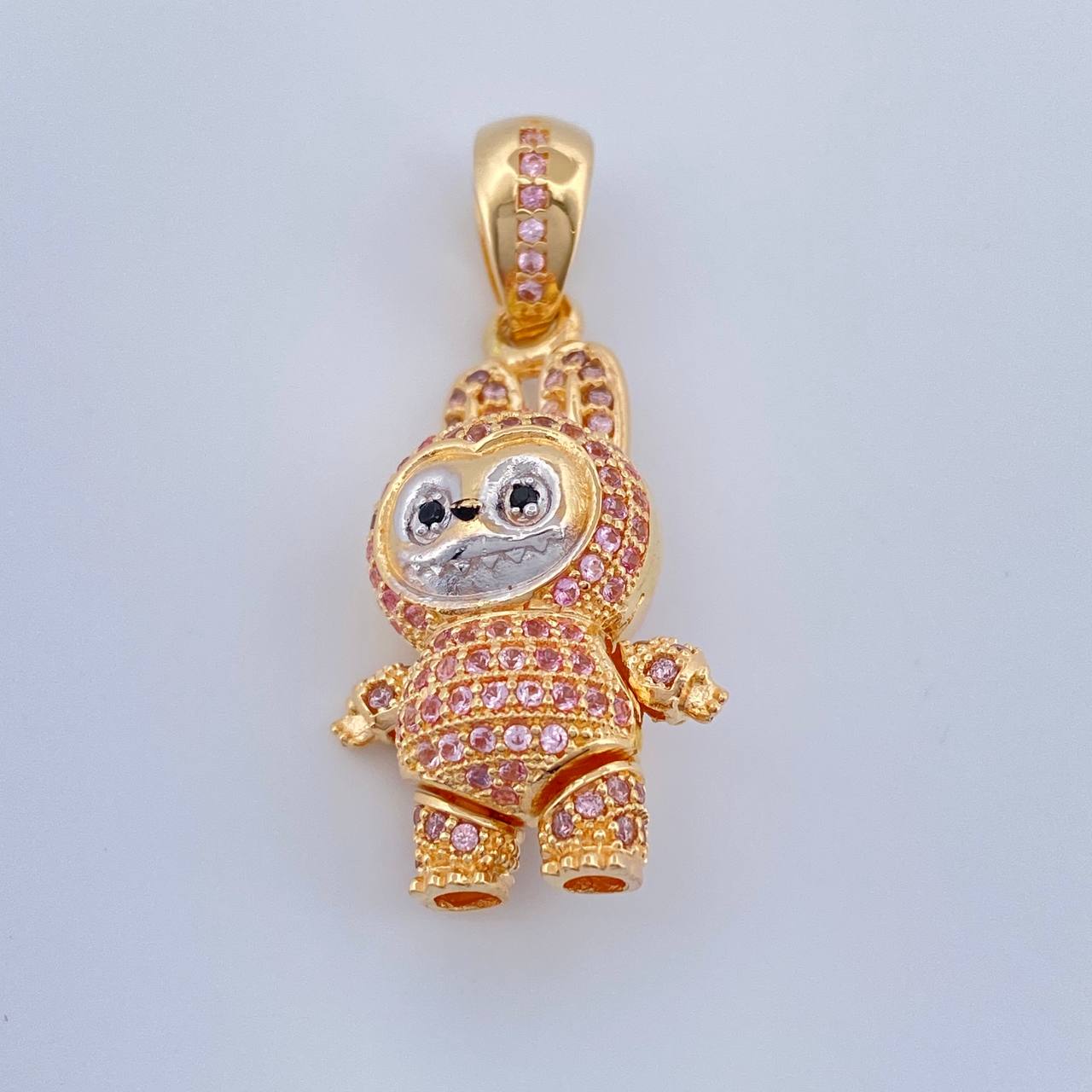Dije Conejo Sonriente 6.2gr / 3.5cm / Dos Oros Amarillo Blanco 18K %