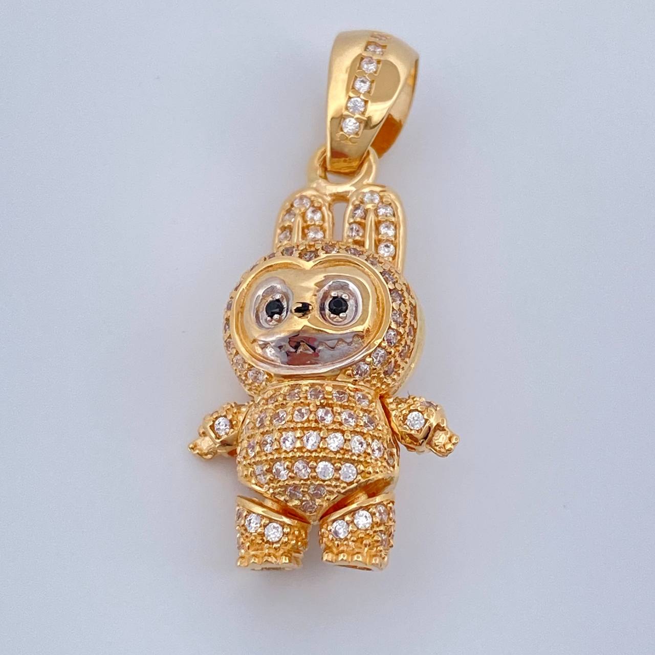 Dije Conejo Sonriente 6.15gr / 3.5cm / Dos Oros Amarillo Blanco 18K %