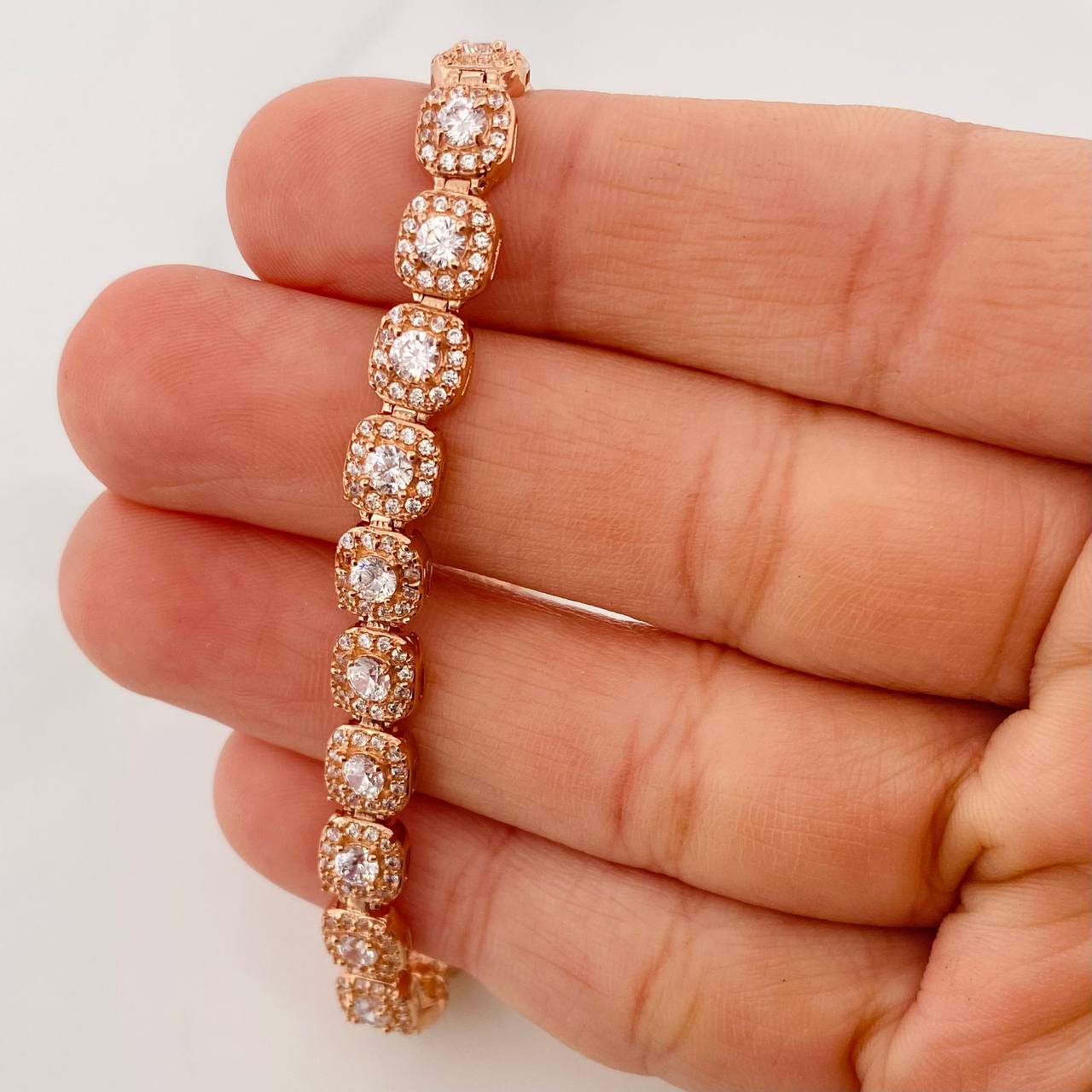 Pulso Tennis 12.35g / 18.5cm / 6mm Oro Rosa 18K