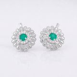 Topos Flor Esmeralda 32pts 2.85g / 12.6mm Plata 925