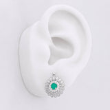 Topos Flor Esmeralda 32pts 2.85g / 12.6mm Plata 925