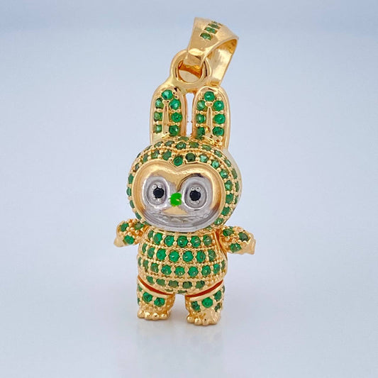 Dije Conejo Sonriente 6.05gr / 3.4cm / Dos Oros Amarillo Blanco 18K $