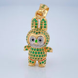 Dije Conejo Sonriente 6gr / 3.4cm / Dos Oros Amarillo Blanco 18K $