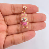 Dije Conejo Sonriente 6.05gr / 3.4cm / Dos Oros Amarillo Blanco 18K $