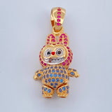 Dije Conejo Sonriente 5.95gr / 3.4cm / Dos Oros Amarillo Blanco 18K $