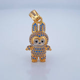 Dije Conejo Sonriente 5.9gr / 3.4cm / Dos Oros Amarillo Blanco 18K $