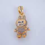 Dije Conejo Sonriente 5.9gr / 3.4cm / Dos Oros Amarillo Blanco 18K $