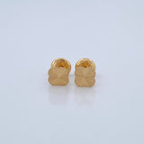 Topos Trebol 0.7gr / 6.1mm Diamantados Oro Amarillo 18K &
