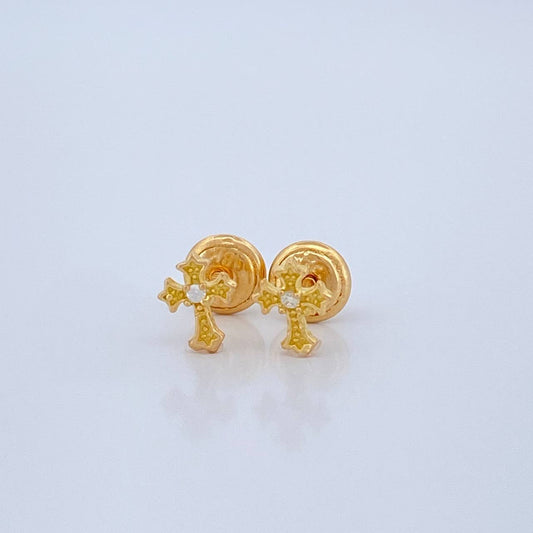 Topos Cruz 0.65gr / 0.6cm / Oro Amarillo 18K %