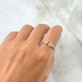 Anillo Fé 2.3gr / T6 1/2 / Circones Blancos Oro Amarillo