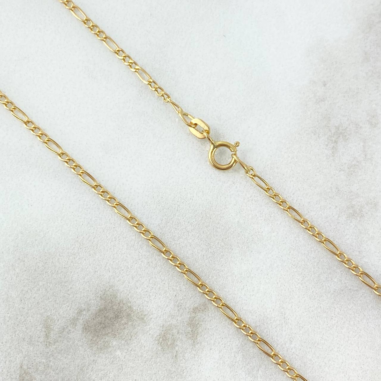 Cadena Figaro 1.2gr / 50cm / 2mm Oro Amarillo +1