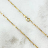 Cadena Figaro 1.2gr / 50cm / 2mm Oro Amarillo +1
