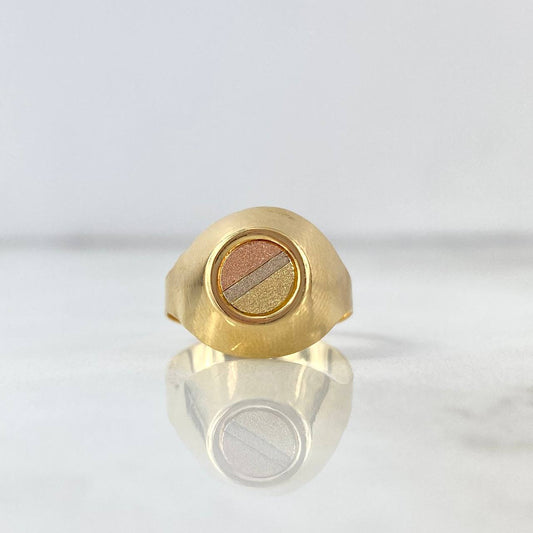 Anillo Sello Circulo 1.8gr / T8 3/4 / Tres Oros 18K ©