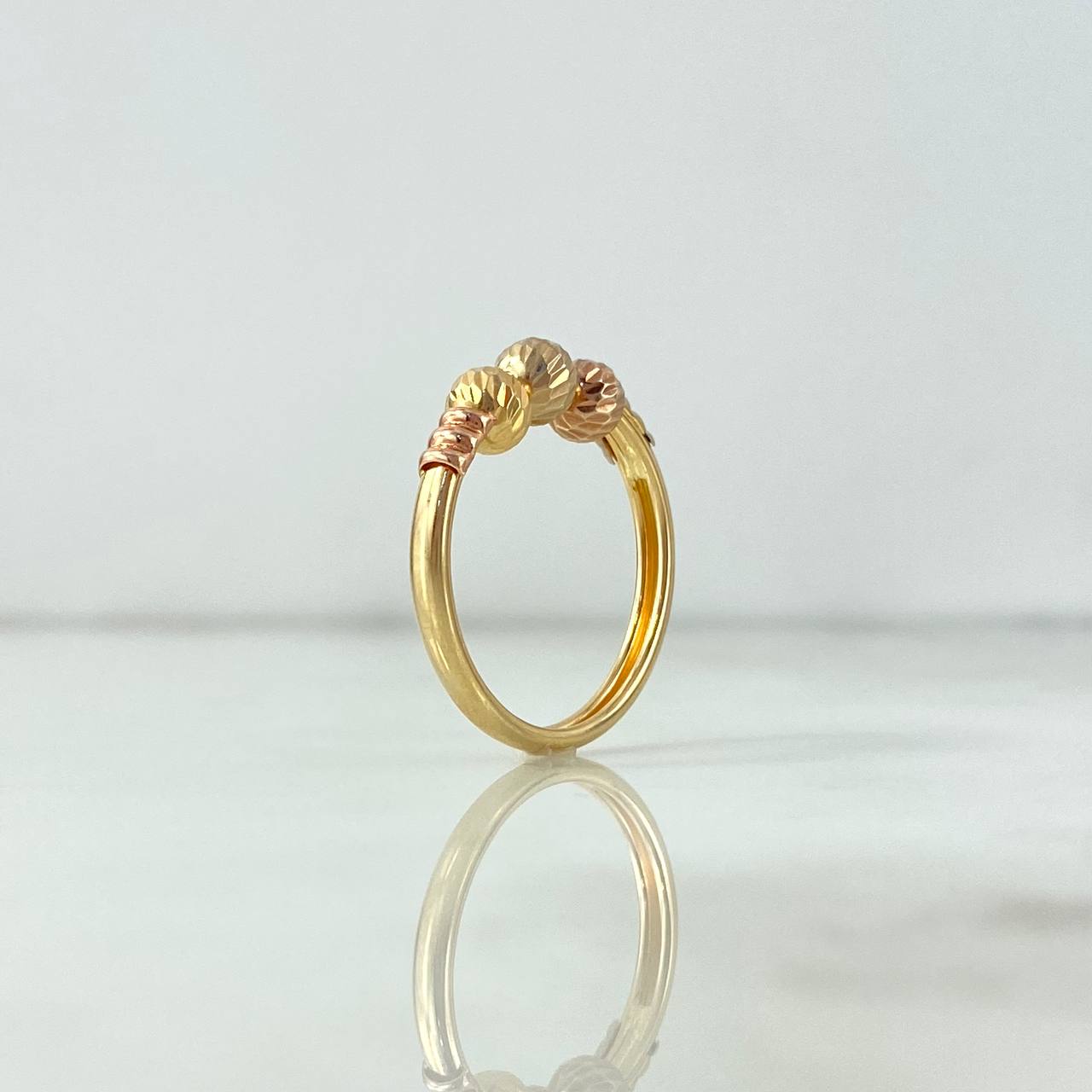 Anillo Trio de Bolas 1.75gr / T7 / Diamantadas Tres Oros ©