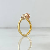 Anillo Tu y Yo 1.65gr / T5 3/4 / 6mm Bolas Diamantadas Tres Oros