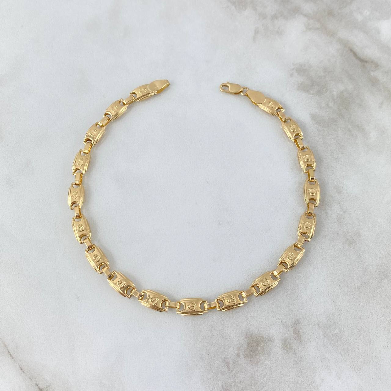 Pulso Rustico Corona RX 5.4gr / 20cm / 5mm Oro Amarillo 18K